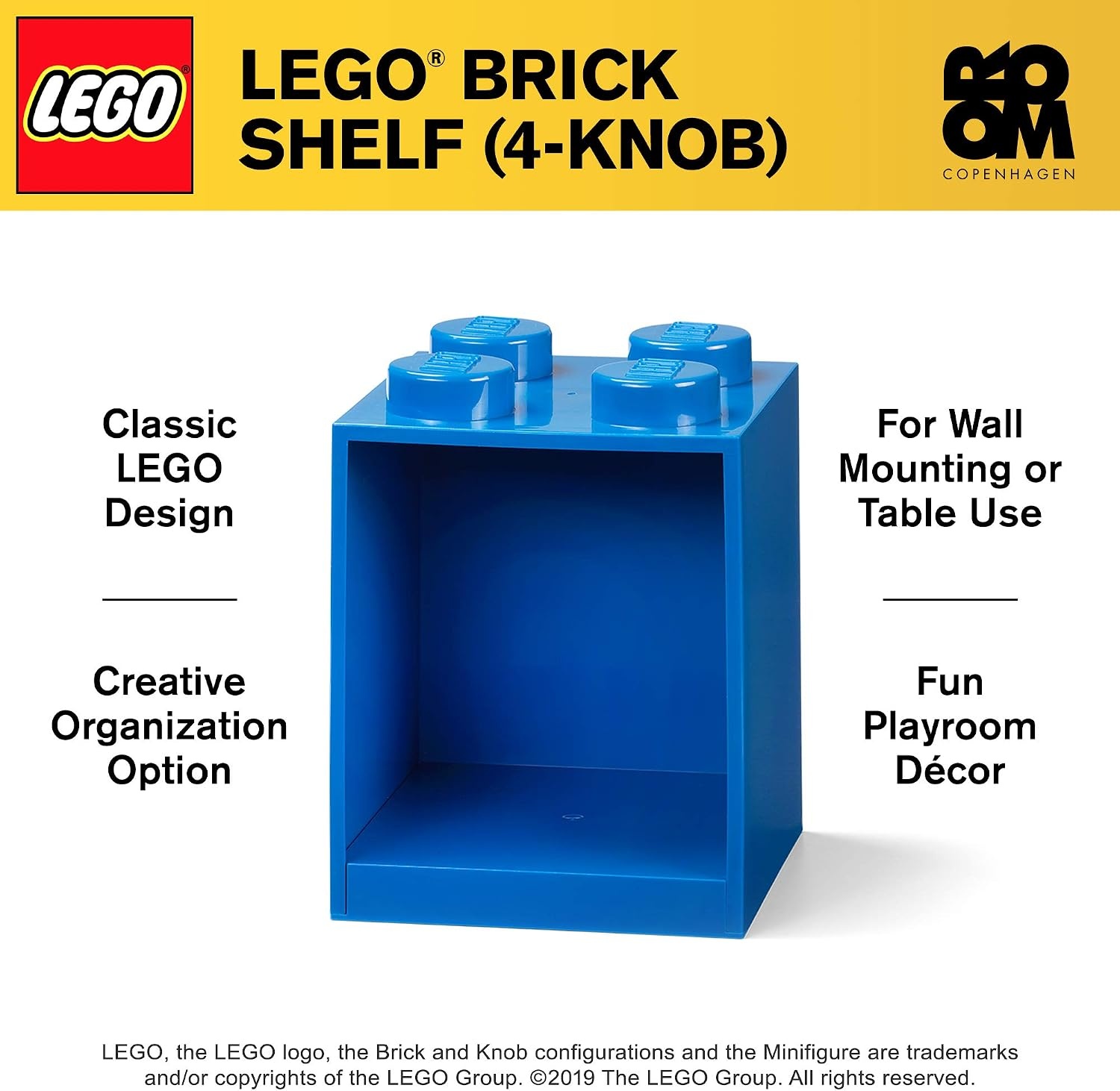 image:imageRoom Copenhagen Lego Brick Set with 4Stud and 8Stud Box Shelves Blue Stackable Storage Box Storage with Lid Toy Organization Home Decor Office Kids Room