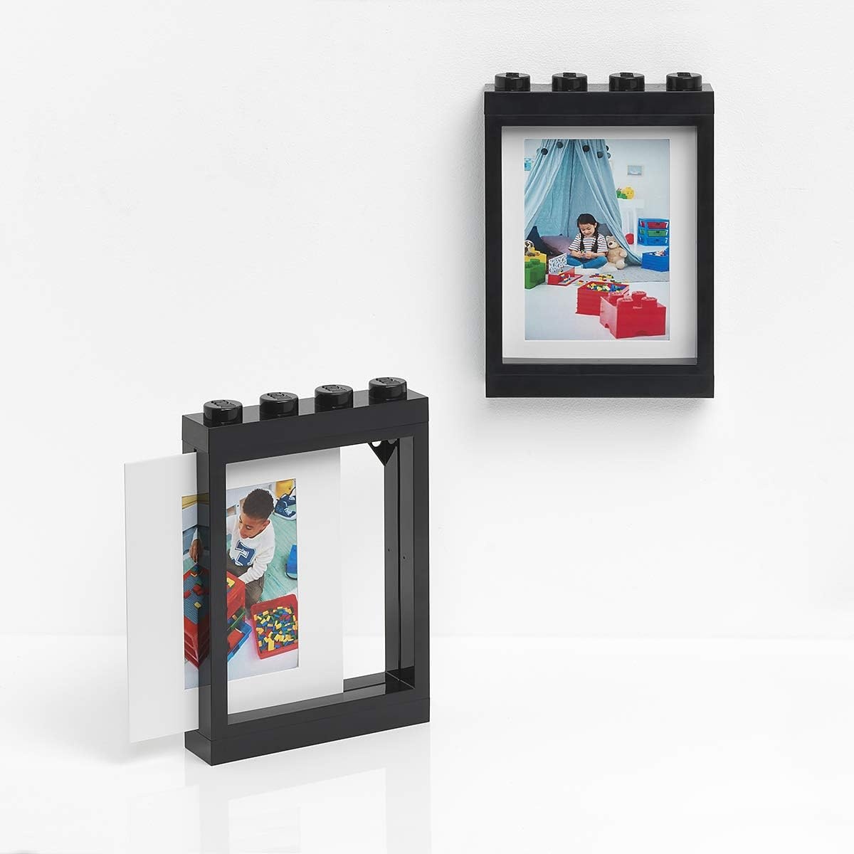 image:imageRoom Copenhagen Lego Picture Frame Stackable Tabletop or Wall Display Photo Frame Fits 5 x 7 in Photos Black LEGO Picture Frame 5 x 7 in Photos Stackable Photo Frame Tabletop Wall DisplayBlack
