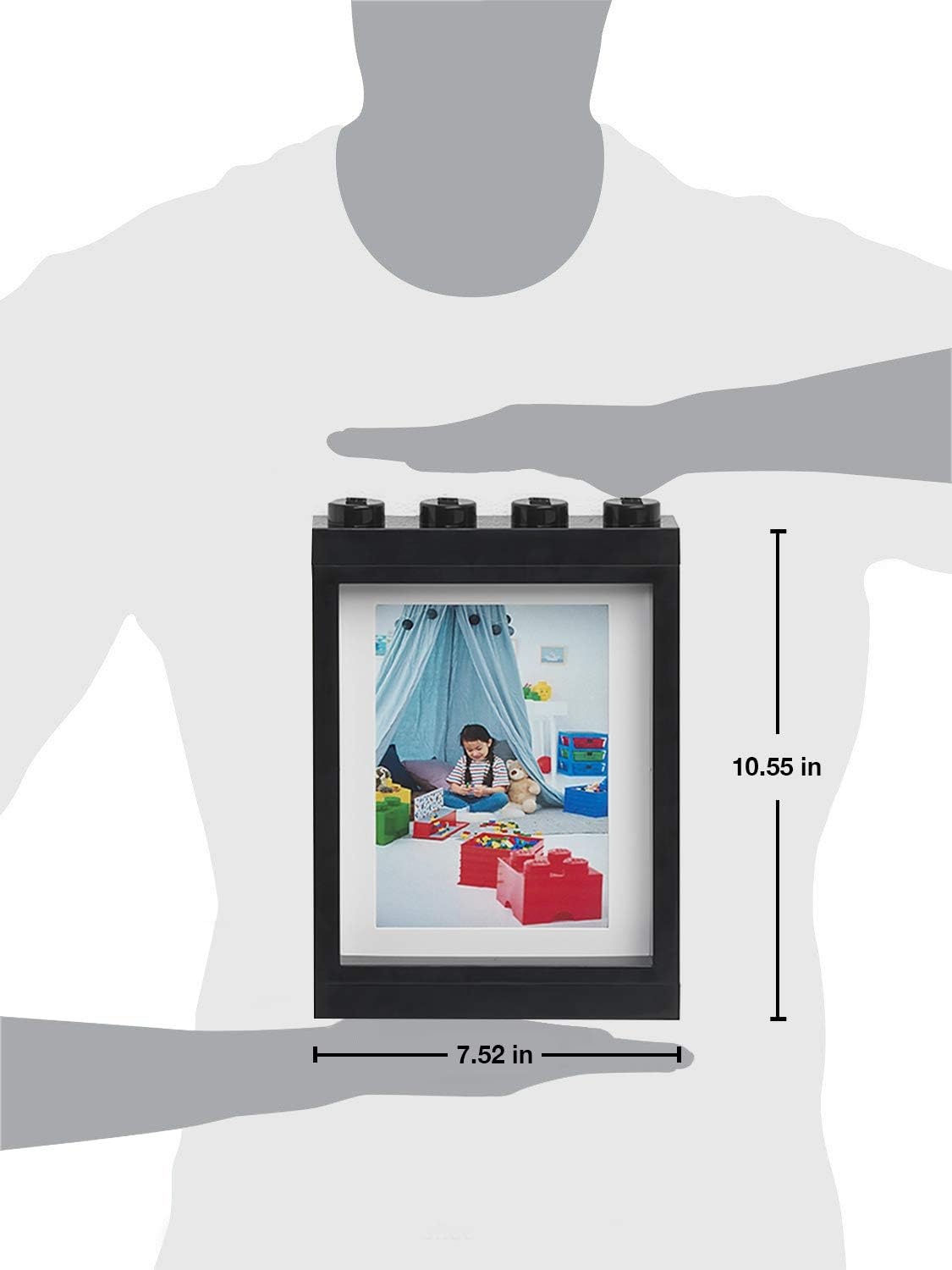 image:imageRoom Copenhagen Lego Picture Frame Stackable Tabletop or Wall Display Photo Frame Fits 5 x 7 in Photos Black LEGO Picture Frame 5 x 7 in Photos Stackable Photo Frame Tabletop Wall DisplayBlack