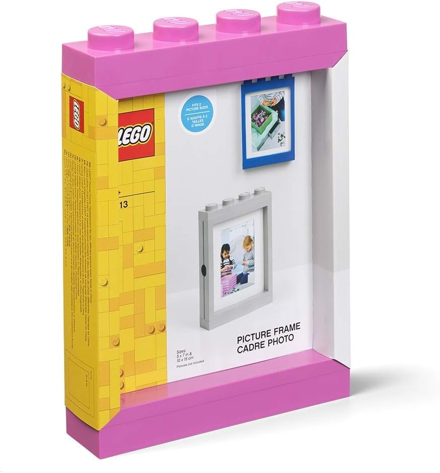 image:imageRoom Copenhagen Lego Picture Frame Stackable Tabletop or Wall Display Photo Frame Fits 5 x 7 in Photos Black LEGO Picture Frame 5 x 7 in Photos Stackable Photo Frame Tabletop Wall DisplayPink