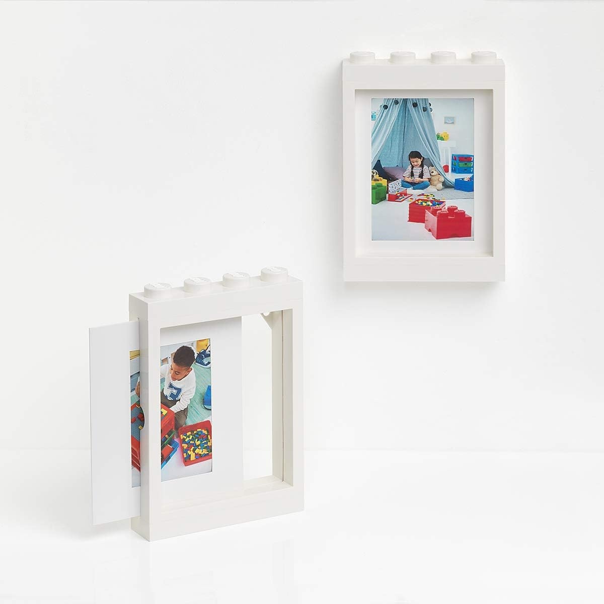 image:imageRoom Copenhagen Lego Picture Frame Stackable Tabletop or Wall Display Photo Frame Fits 5 x 7 in Photos Black LEGO Picture Frame 5 x 7 in Photos Stackable Photo Frame Tabletop Wall DisplayWhite