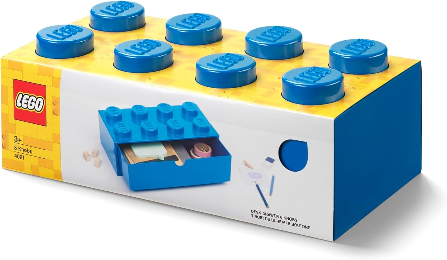 image:imageRoom Copenhagen Lego Storage Brick 8 Desk Drawer 8Stud Stackable Tabletop Storage Box 124 x 62 x 44 in Bright Blue LEGO Toys Desk Drawers Office Supplies and Stackable Storage Home Decoration Storage Box