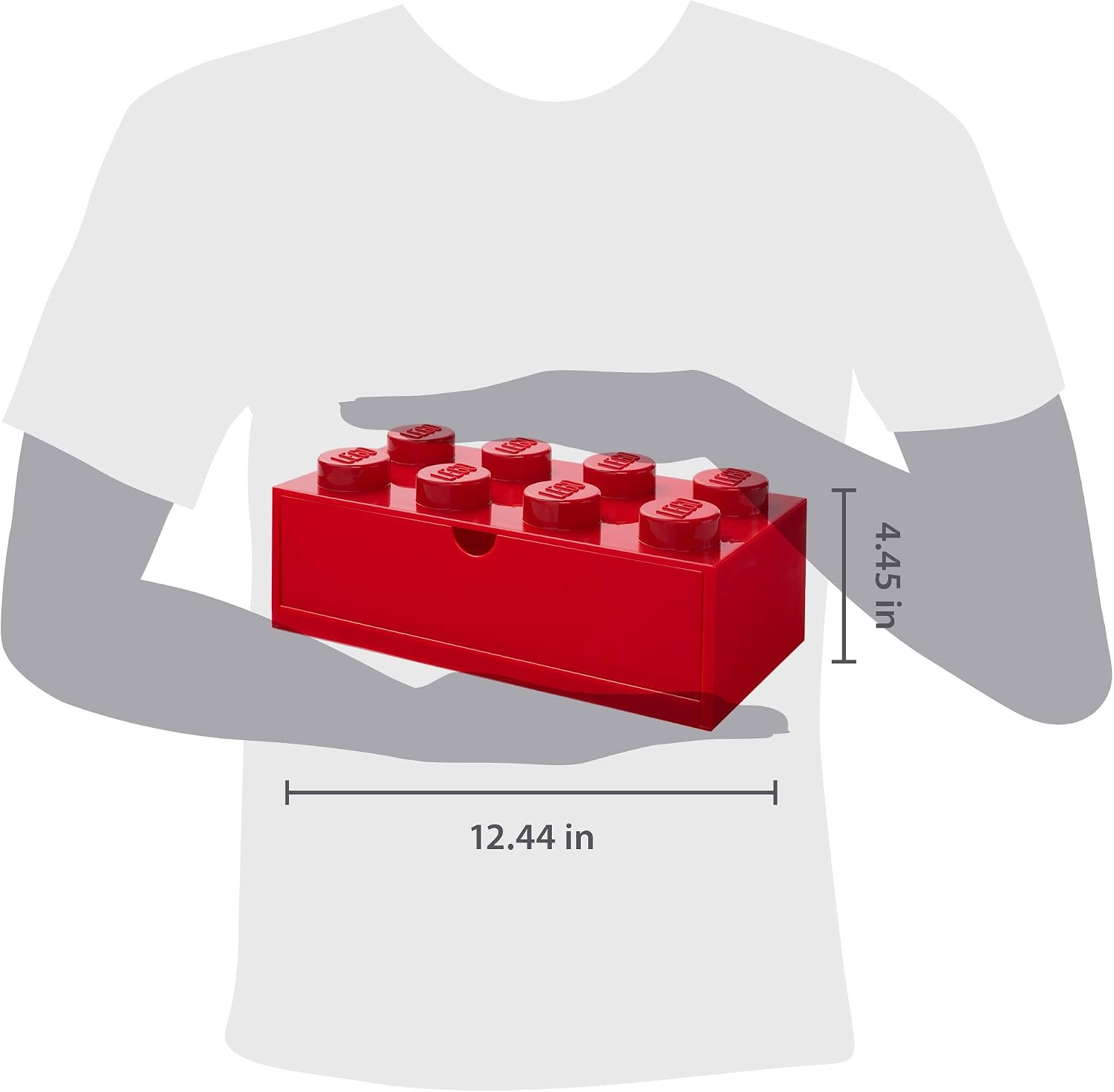 image:imageRoom Copenhagen Lego Storage Brick 8 Desk Drawer 8Stud Stackable Tabletop Storage Box 124 x 62 x 44 in Bright Red Stackable Storage Box Storage with Lid Toy Organization 8Stud Stackable