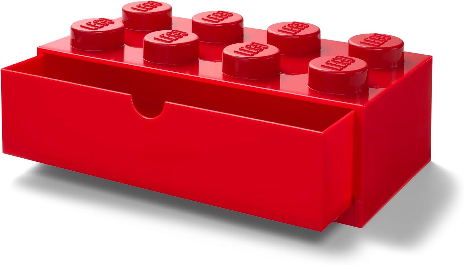 image:imageRoom Copenhagen Lego Storage Brick 8 Desk Drawer 8Stud Stackable Tabletop Storage Box 124 x 62 x 44 in Bright Red Stackable Storage Box Storage with Lid Toy Organization 8Stud Stackable