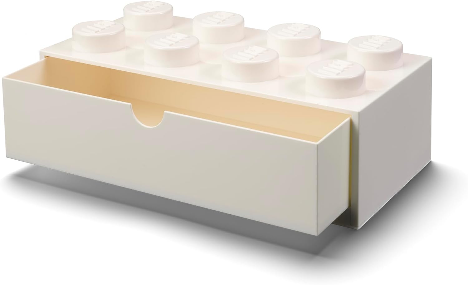 image:imageRoom Copenhagen Lego Storage Brick 8 Desk Drawer 8Stud Stackable Tabletop Storage Box 124 x 62 x 44 in White Stackable Storage Box Storage with Lid Toy Organization Home Decor Office Kids Room