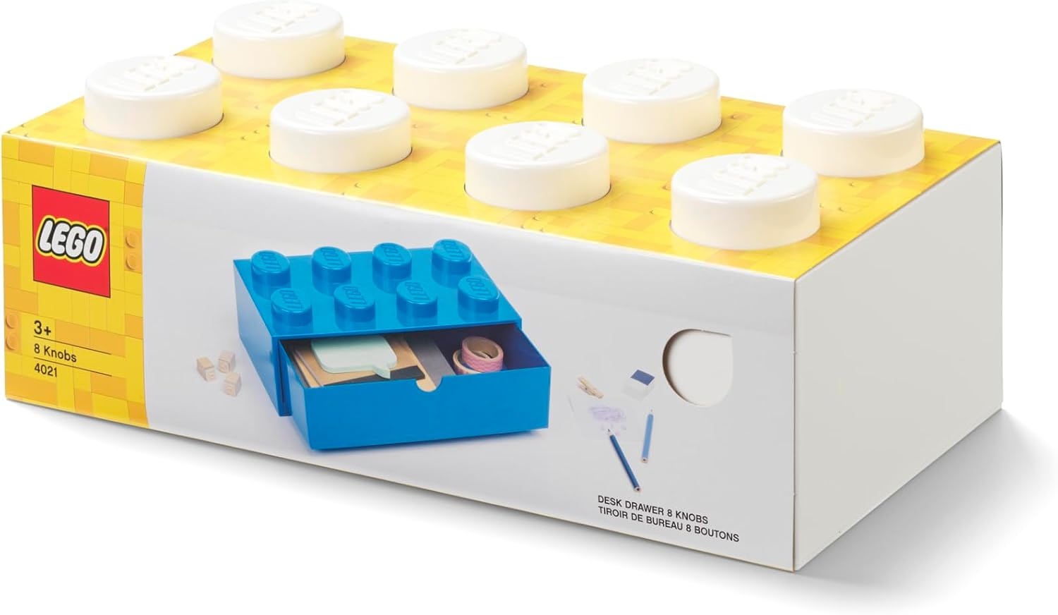 image:imageRoom Copenhagen Lego Storage Brick 8 Desk Drawer 8Stud Stackable Tabletop Storage Box 124 x 62 x 44 in White Stackable Storage Box Storage with Lid Toy Organization Home Decor Office Kids Room