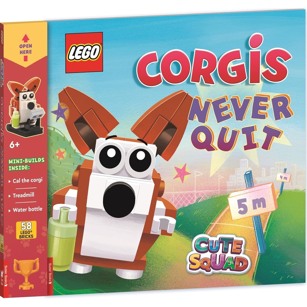image:imageBuster Books LEGO Books Cute Squad Corgis Never Quit with corgi minibuild and over 55 LEGO elements LEGO Minifigure Activity