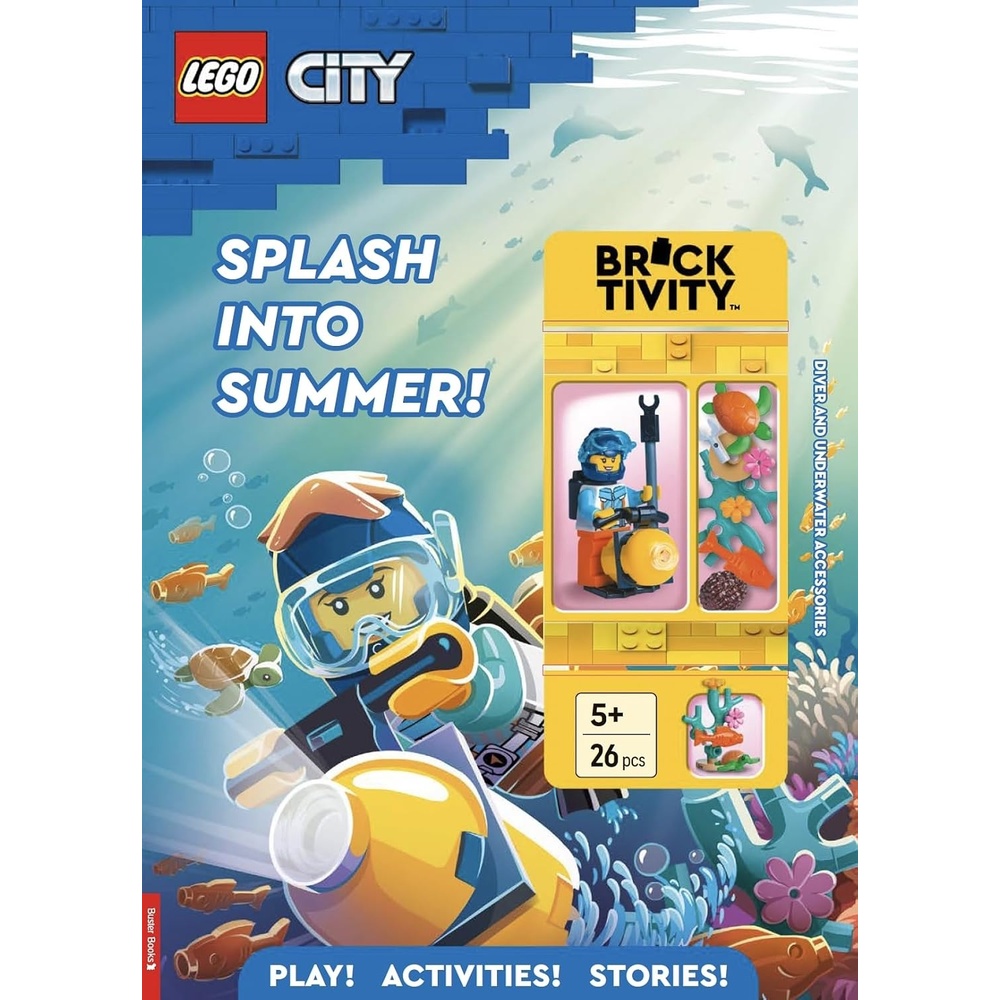 image:imageBuster Books LEGO City Splash into Summer with diver LEGO minifigure and underwater accessories LEGO Minifigure Activity