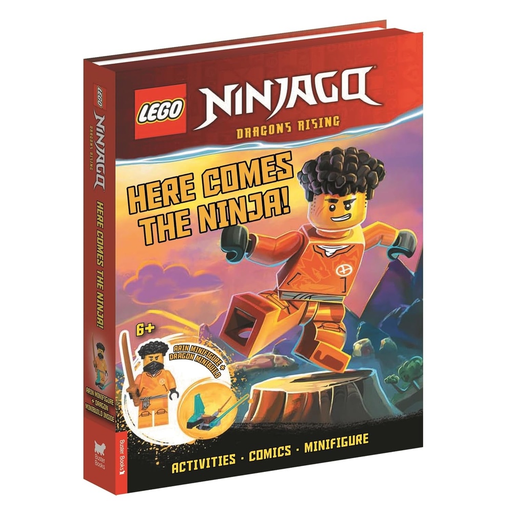 image:imageBuster Books LEGO NINJAGO Here Comes the Ninja with Arin minifigure and dragon minibuild LEGO Minifigure Activity