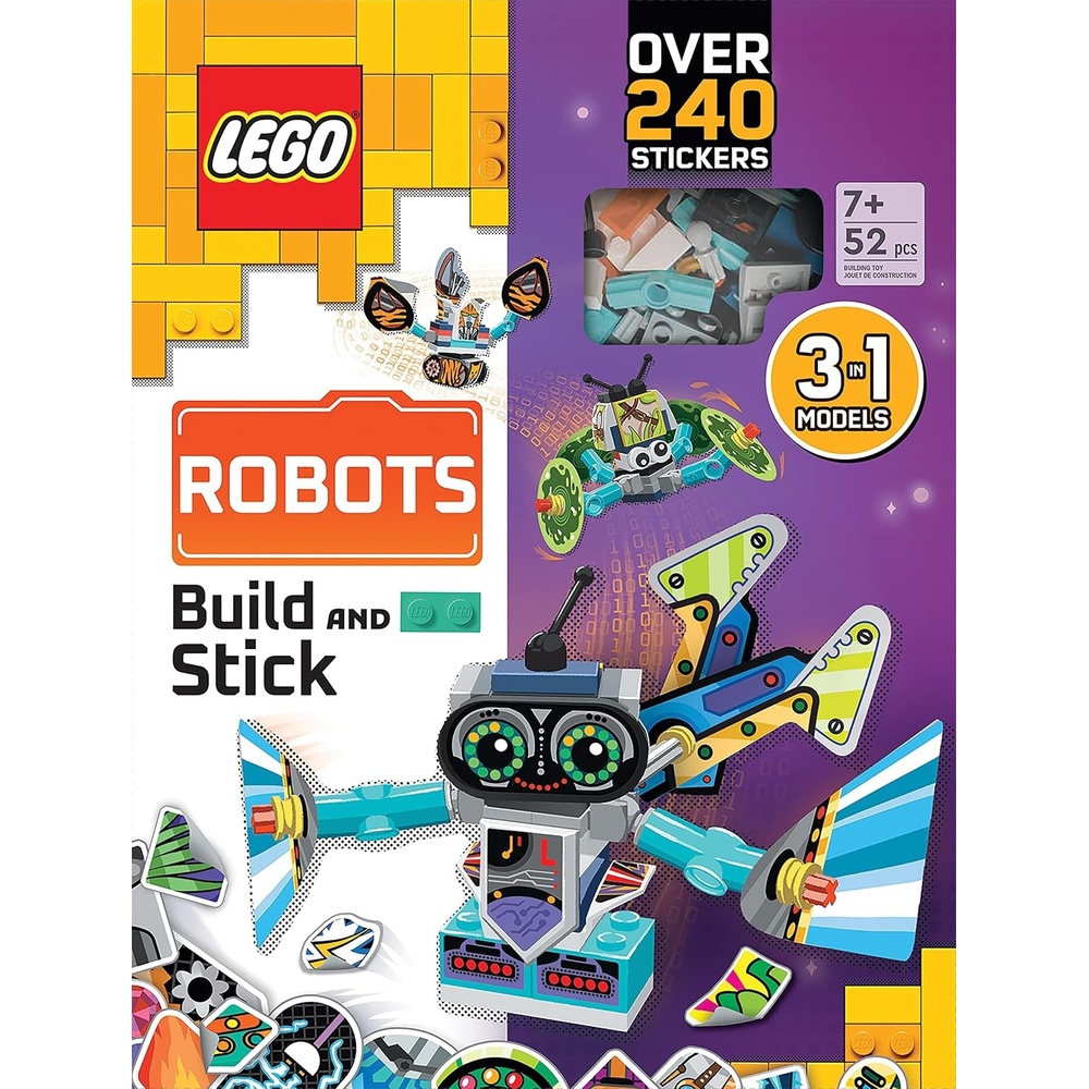 image:imageLEGO Books Build and Stick Robots Activity Book with 200 Stickers Exclusive Models and Awesome Activities to Inspire Imagination and Creativity