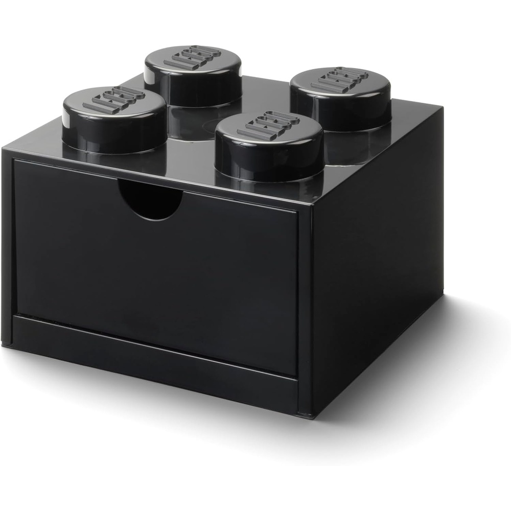 image:imageLEGO Brick Drawer 4 Knobs 1 Drawer Storage Box 622 x 622 x 445 in Grey Stackable Storage Box 1 PullOut Drawer 4Knob Brick Design Toy amp Desk StorageBlack