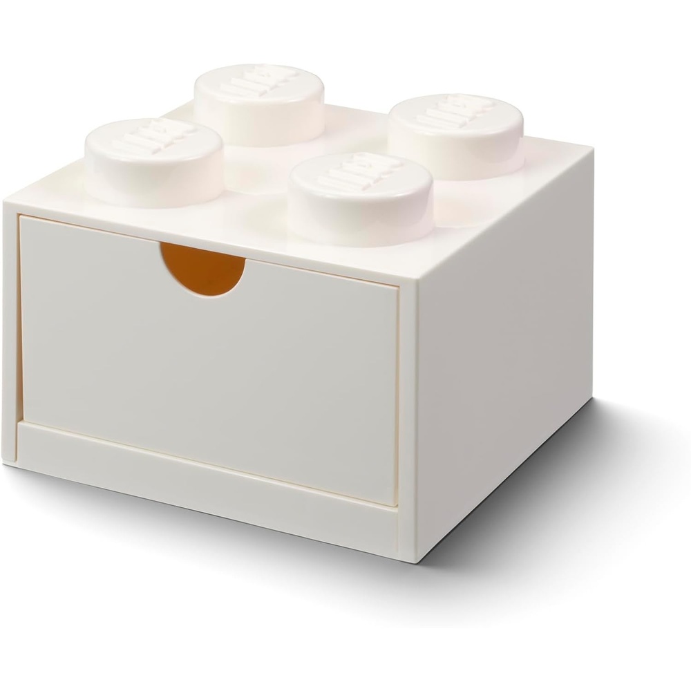 image:imageLEGO Brick Drawer 4 Knobs 1 Drawer Storage Box 622 x 622 x 445 in White Stackable Storage Box 1 PullOut Drawer 4Knob Brick Design Toy amp Desk Storage