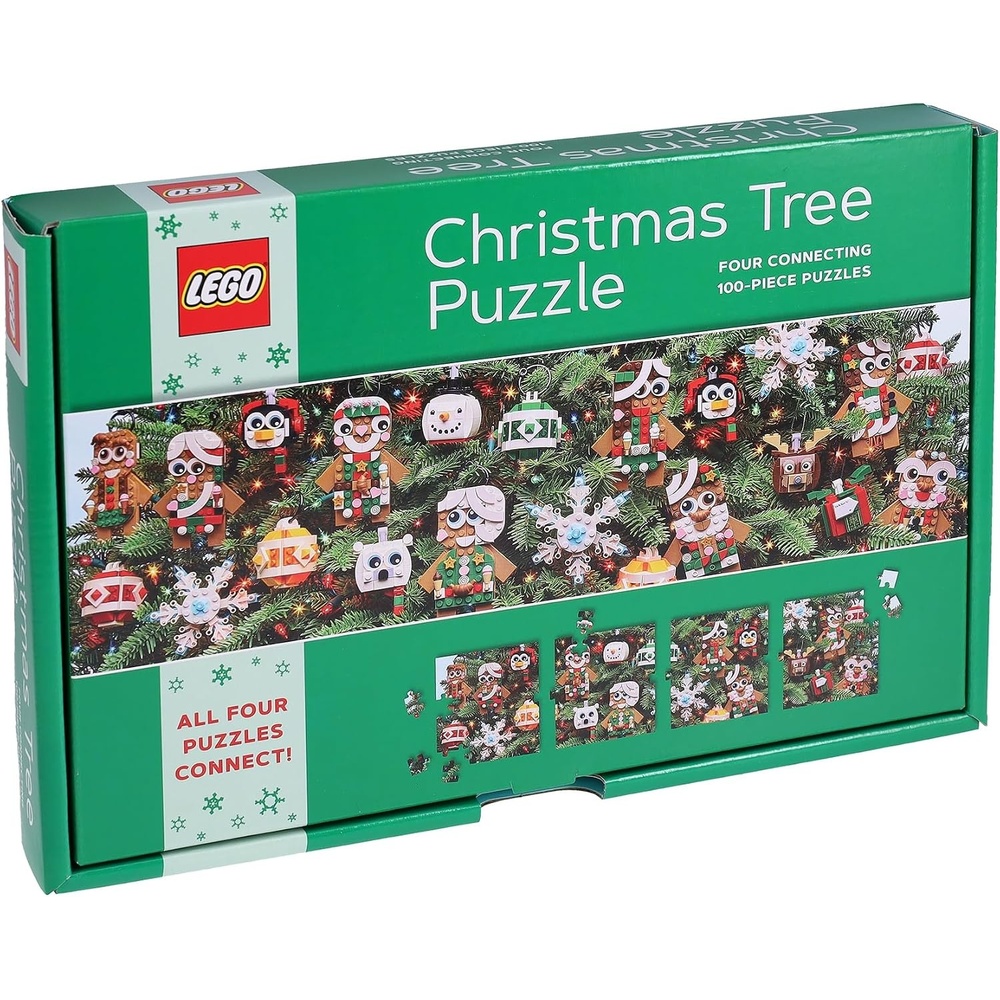 image:imageLEGO Christmas Tree Puzzle  Four Connecting 100Piece Jigsaw PuzzlesLego Christmas Tree