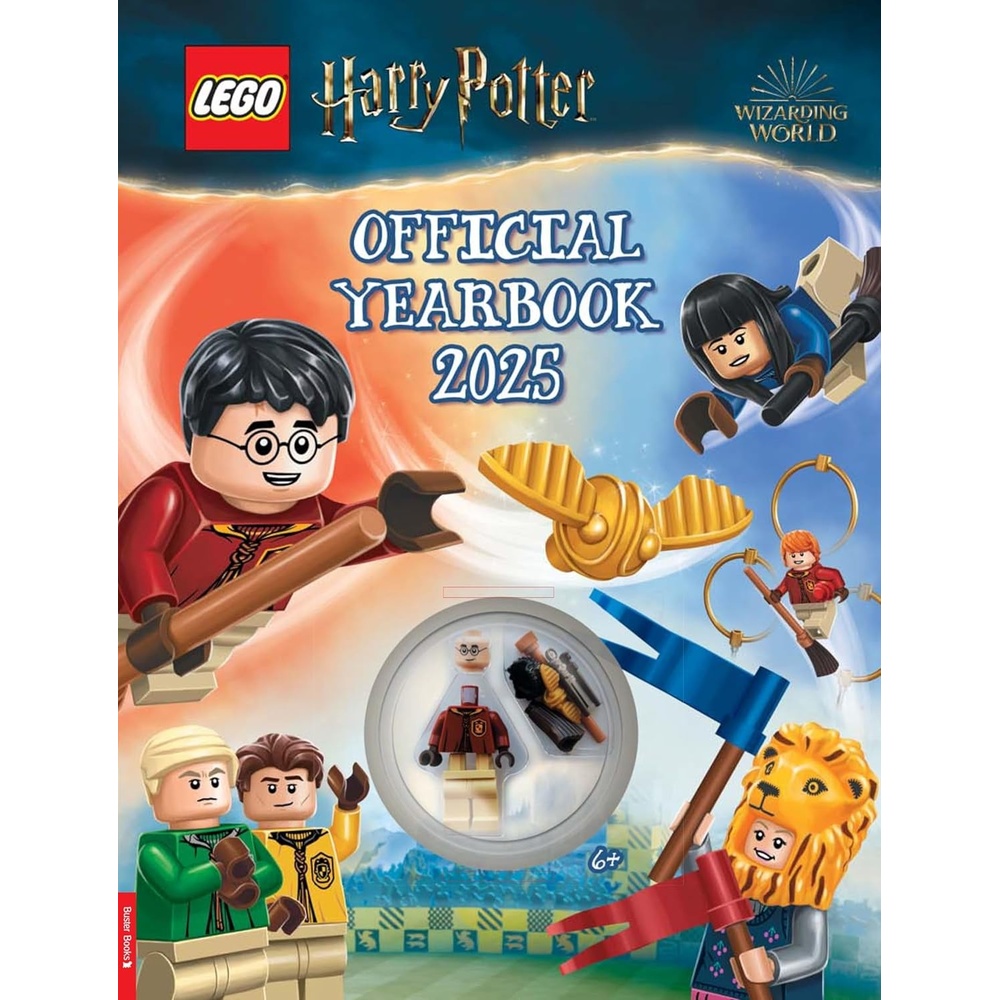 image:imageLEGO Harry Potter Official Yearbook 2025 with Harry Potter minifigure broomstick and Golden Snitch LEGO Annual
