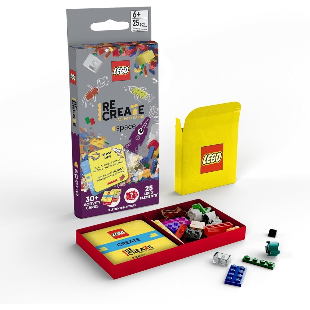 image:imageLEGO Recreate Activity Cards  Space  Outer Space Building Game with 30 Activity Cards amp 25 LEGO Elements  Ages 6Space
