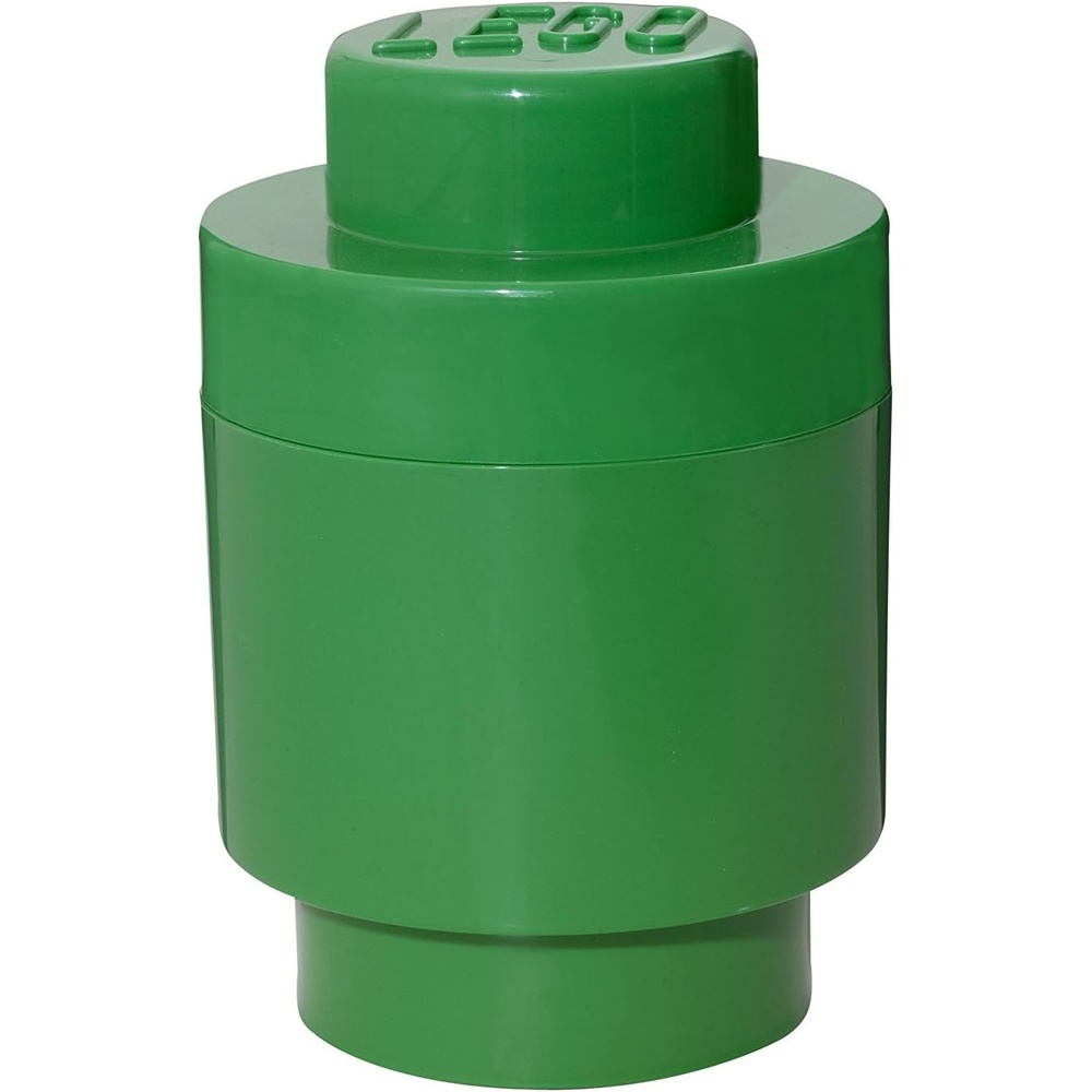 image:imageLEGO Storage Brick 1 Round 950 ml Storage Box with Lid Red LEGO Round Storage Box Stackable Organizer Toy Desk amp Shelf Storage 950 ml Capacity Brick Size 1 RoundGreen