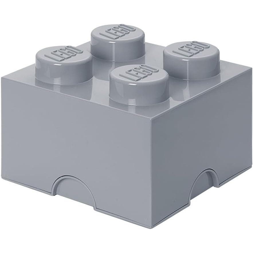 image:imageLEGO Storage Brick 4 studs Cool Yellow Stackable Plastic Storage Box with Lid for Kids and Adults Ideal Desk Organizer and Toy Box 56L Capacity LEGO Brick Storage Box Stackable Organizer Toy Desk amp Shelf Storage 56 L Capacity Brick Size 4Stone Grey
