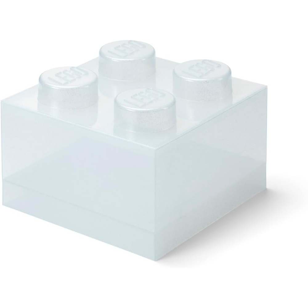image:imageLEGO Storage Brick 4 Storage Box with Lid Glitter Violet LEGO Brick Storage Box Stackable Organizer Toy Desk amp Shelf Storage Brick Size 4Glitter Translucent