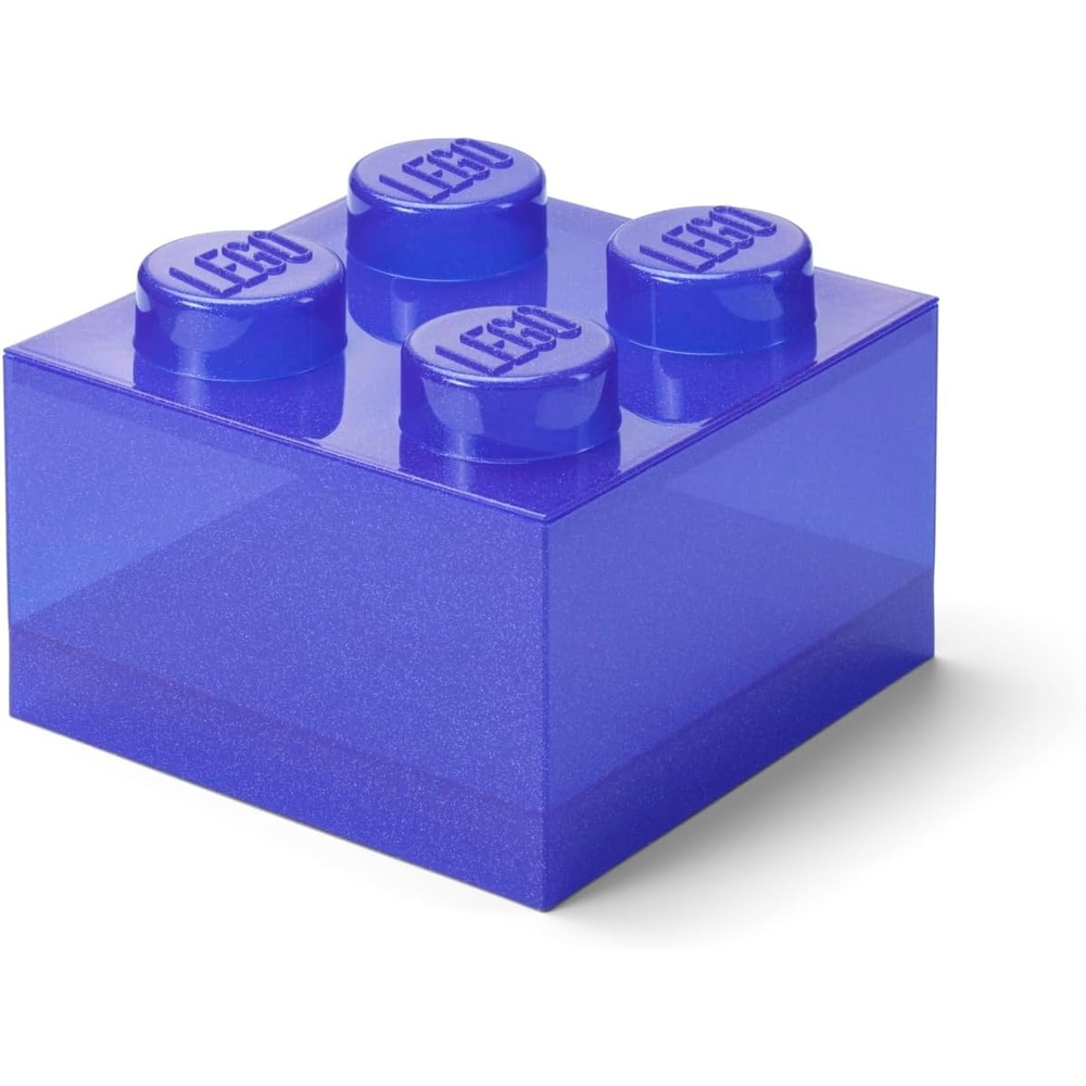image:imageLEGO Storage Brick 4 Storage Box with Lid Glitter Violet LEGO Brick Storage Box Stackable Organizer Toy Desk amp Shelf Storage Brick Size 4Glitter Violet