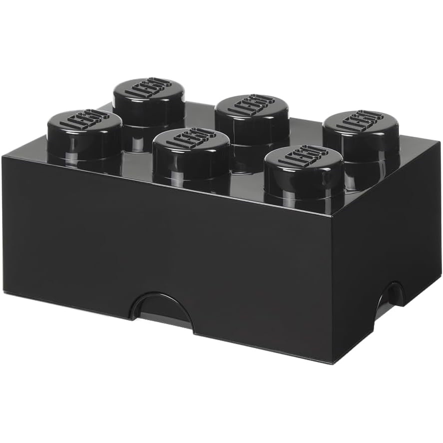image:imageLEGO Storage Brick 6 847 L Storage Box with Lid Red LEGO Brick Storage Box Stackable Organizer Toy Desk amp Shelf Storage 847 L Capacity Brick Size 6Black