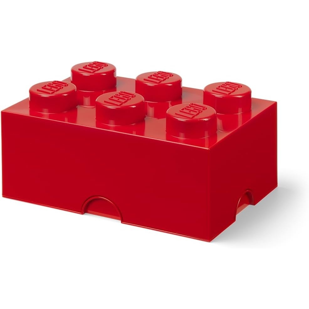 image:imageLEGO Storage Brick 6 847 L Storage Box with Lid Red LEGO Brick Storage Box Stackable Organizer Toy Desk amp Shelf Storage 847 L Capacity Brick Size 6Bright Red
