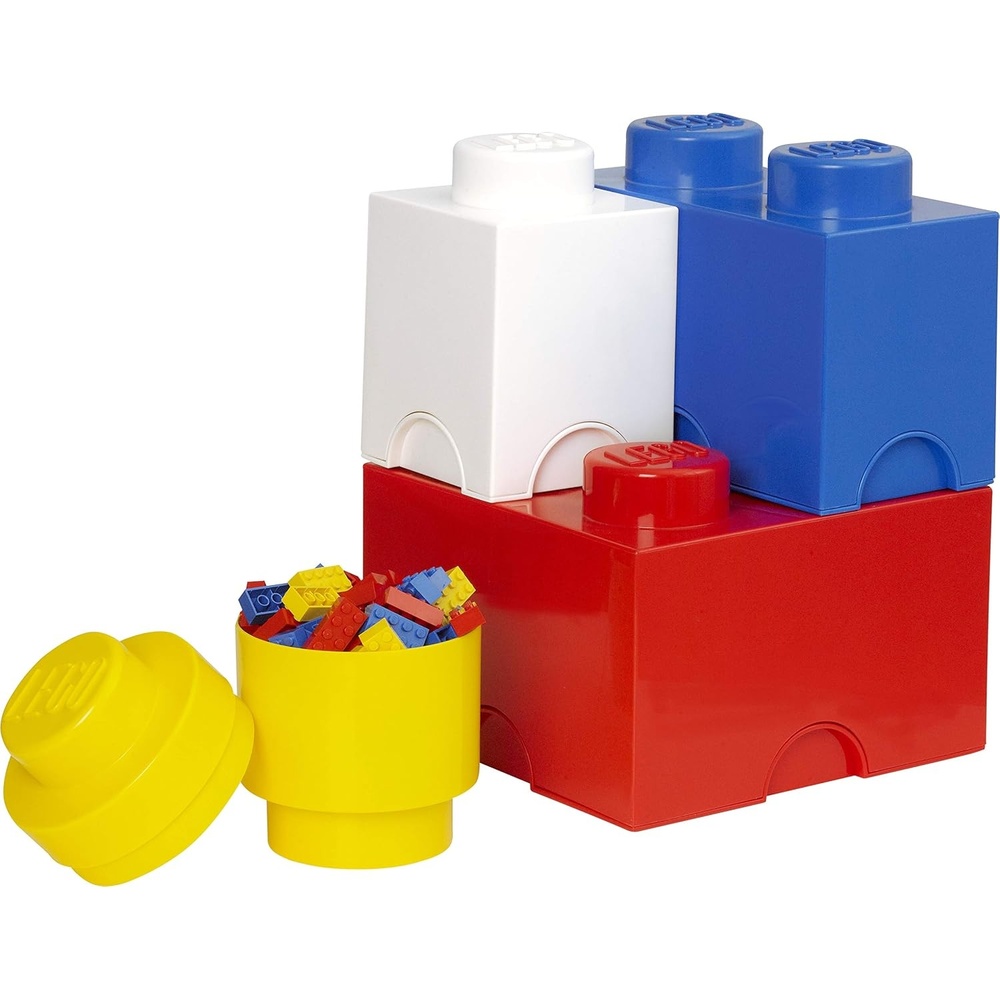 image:imageLEGO Storage Brick Multi Pack 4 Piece Bright RedBright BlueBright YellowWhite 40150601Bright RedBright BlueBright YellowWhite