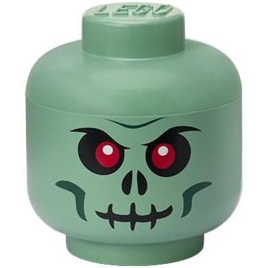 image:imageLEGO Storage Head Mini Green Skeleton 4 x 45 Inches 102 x 115 cm Stackable Plastic Storage Box with Lid for Kids Toy Organizer and Room Decor