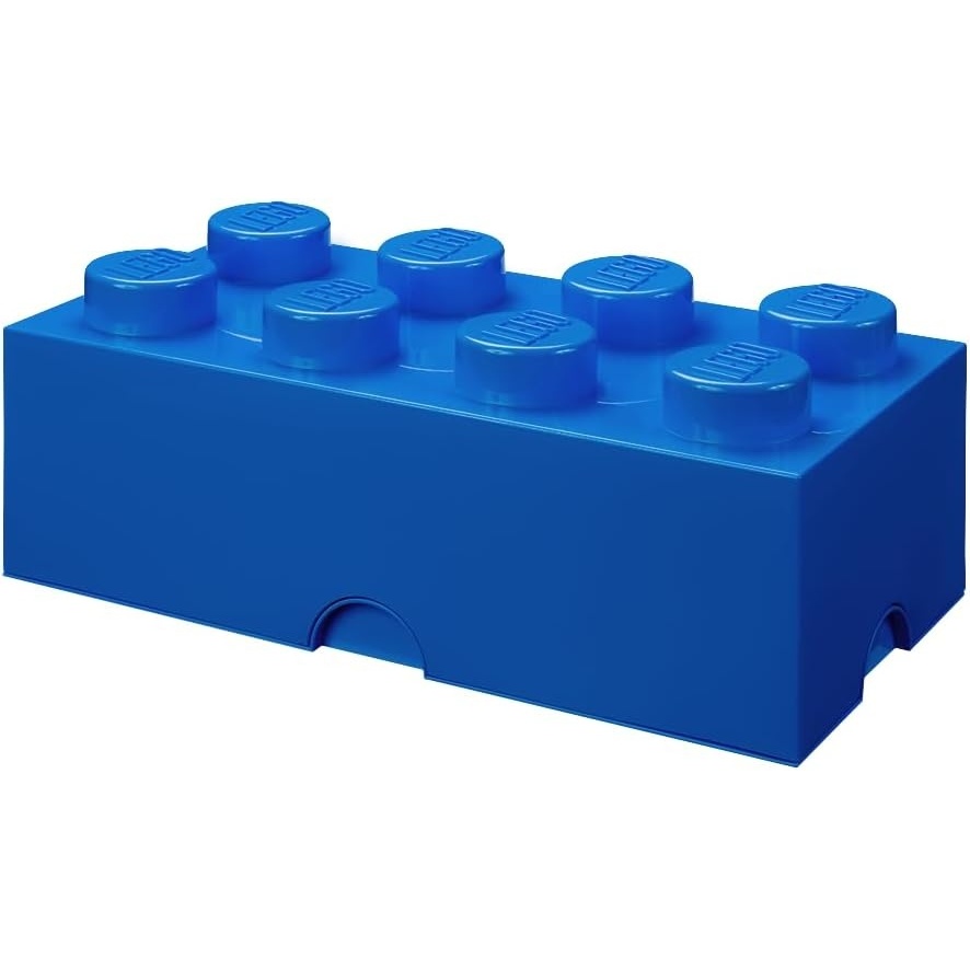 image:imageRoom Copenhagen 8 LEGO Brick Box White BPAFree Plastic Organizer for Bricks Clothes amp Stationery Compatible with LEGO Brick Drawers and Other Storage BlocksBright Blue
