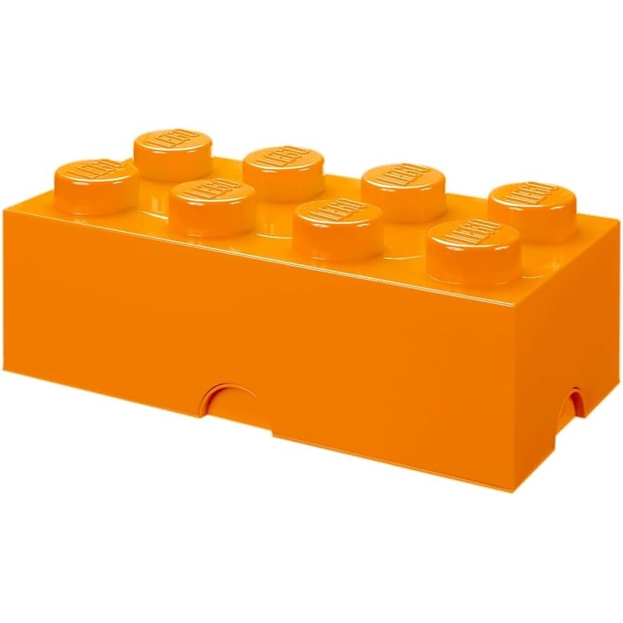 image:imageRoom Copenhagen 8 LEGO Brick Box White BPAFree Plastic Organizer for Bricks Clothes amp Stationery Compatible with LEGO Brick Drawers and Other Storage BlocksBright Orange