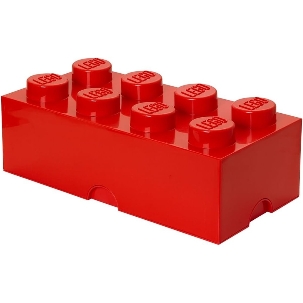 image:imageRoom Copenhagen 8 LEGO Brick Box White BPAFree Plastic Organizer for Bricks Clothes amp Stationery Compatible with LEGO Brick Drawers and Other Storage BlocksBright Red