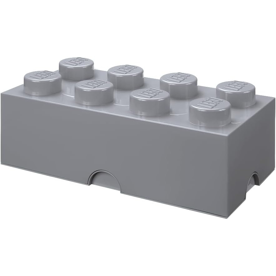 image:imageRoom Copenhagen 8 LEGO Brick Box White BPAFree Plastic Organizer for Bricks Clothes amp Stationery Compatible with LEGO Brick Drawers and Other Storage BlocksStone Grey