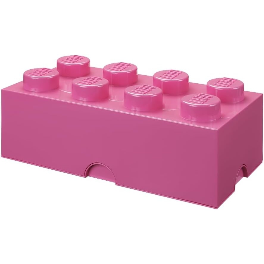 image:imageRoom Copenhagen 8 LEGO Brick Box White BPAFree Plastic Organizer for Bricks Clothes amp Stationery Compatible with LEGO Brick Drawers and Other Storage BlocksBright Pink