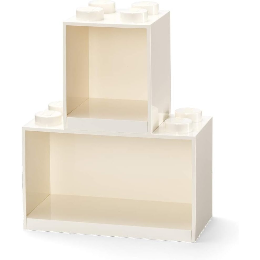 image:imageRoom Copenhagen LEGO Brick Set with 4Stud and 8Stud Box Shelves White 4Stud amp 8Stud Shelves WallMounted Storage Open Storage Compartments Toy amp Home Storage