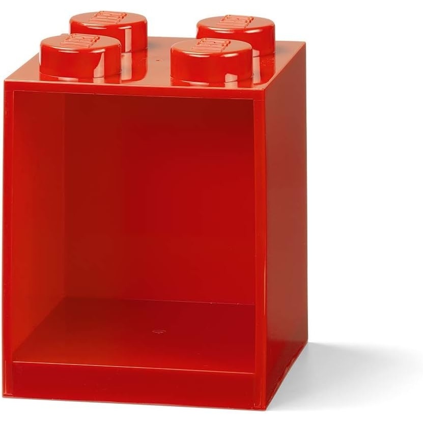 image:imageRoom Copenhagen LEGO Brick Shelf Box Stackable or Mountable Storage Compartment 8 Stud Grey Stackable Storage Box WallMounted Design 8Knob Brick Design Open Storage Compartment Toy amp Desk StorageRed
