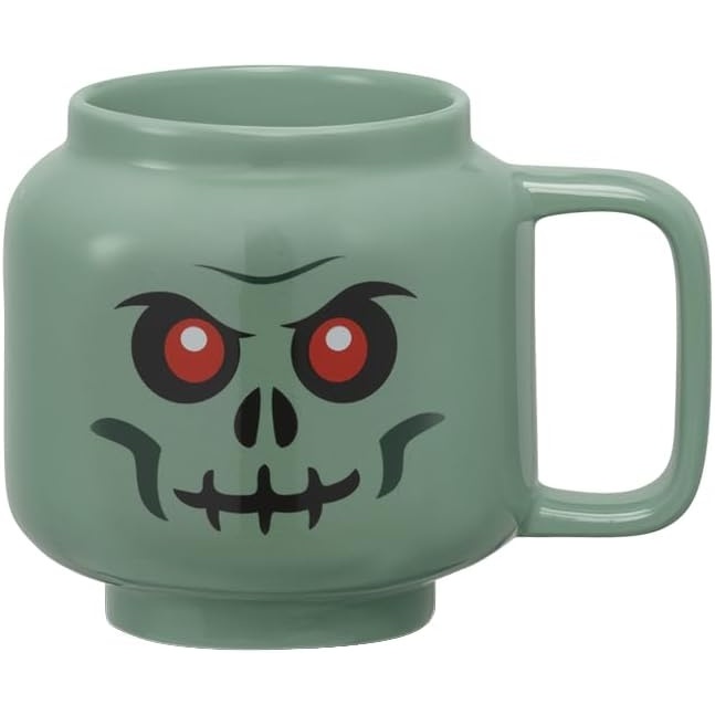 image:imageRoom Copenhagen LEGO Ceramic Mug Small Boy 225 ml Cup for All Ages Cool Cup Fun and Unique Ceramic Coffee Mug Tea Mug LEGO Design Dishwasher Safe Hot amp Cold DrinksGreen Skeleton