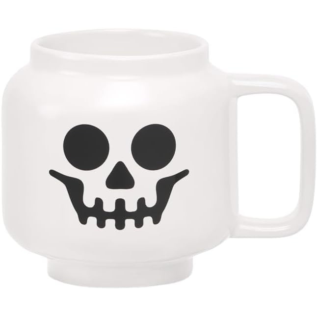 image:imageRoom Copenhagen LEGO Ceramic Mug Small Boy 225 ml Cup for All Ages Cool Cup Fun and Unique Ceramic Coffee Mug Tea Mug LEGO Design Dishwasher Safe Hot amp Cold DrinksWhite Skeleton