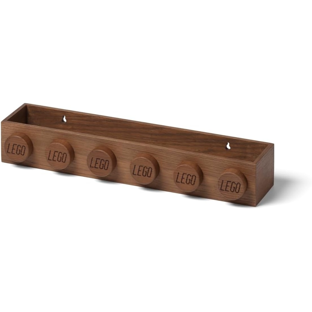 image:imageRoom Copenhagen LEGO Home Dark Wooden Book Rack Oak Shelf for Stylish Book Storage amp Home Decor Wall Shelves Stylish and Functional Bookshelves 500x87x129 mm