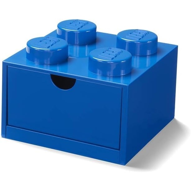 image:imageRoom Copenhagen LEGO Storage Brick 4 Desk Drawer 4Stud Stackable Tabletop Storage Box 62 x 62 x 44 In Blue Stackable Storage Box 1 PullOut Drawer 4Knob Brick Design Toy amp Desk Storage