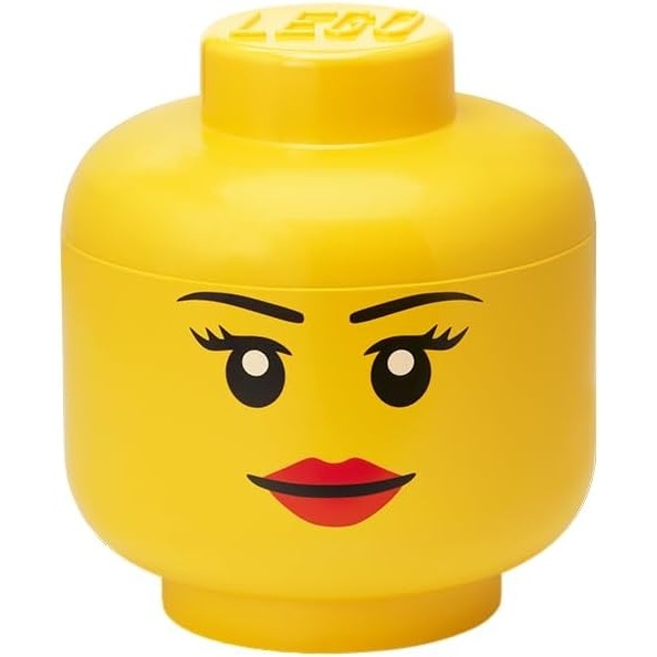 image:imageRoom Copenhagen LEGO Storage Heads Stackable Storage Container Buildable Organizational Bins for Kids Toys and Accessories 945 x 945 x 1067in Large Pumpkin Holds 500 Bricks Holds about 500 bricksGirl