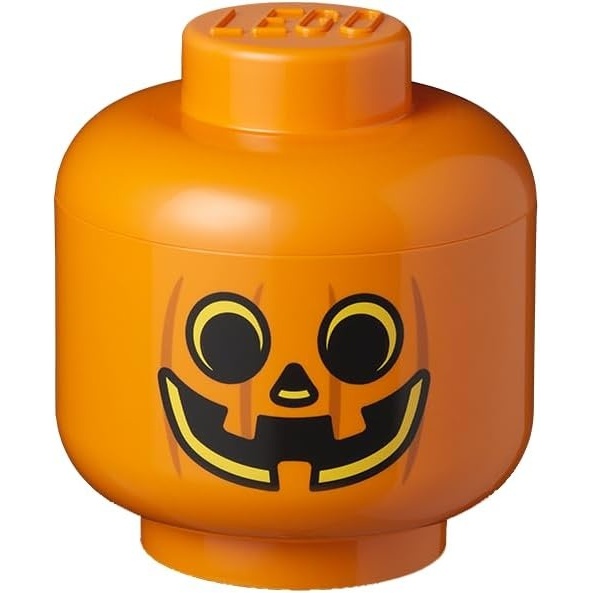 image:imageRoom Copenhagen LEGO Storage Heads Stackable Storage Container Buildable Organizational Bins for Kids Toys and Accessories 945 x 945 x 1067in Large Pumpkin Holds 500 Bricks Holds about 500 bricksPumpkin