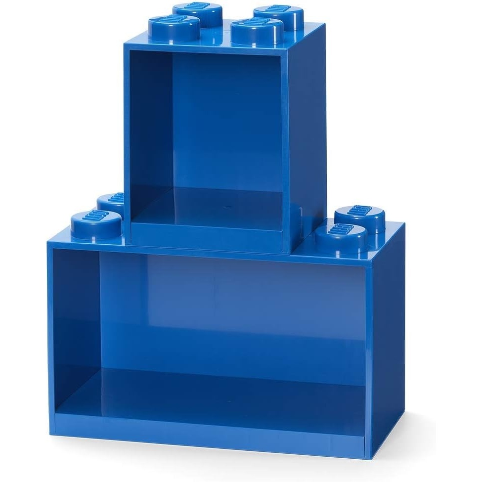 image:imageRoom Copenhagen Lego Brick Set with 4Stud and 8Stud Box Shelves Blue Stackable Storage Box Storage with Lid Toy Organization Home Decor Office Kids Room
