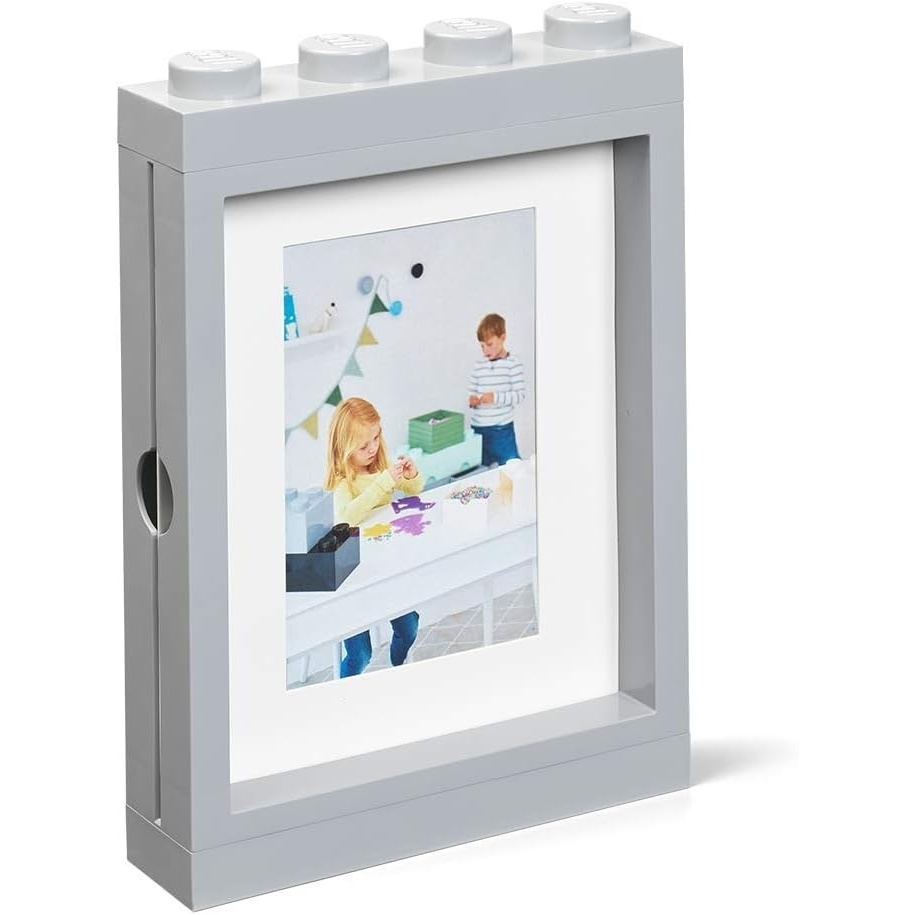 image:imageRoom Copenhagen Lego Picture Frame Stackable Tabletop or Wall Display Photo Frame Fits 5 x 7 in Photos Black LEGO Picture Frame 5 x 7 in Photos Stackable Photo Frame Tabletop Wall DisplayGrey
