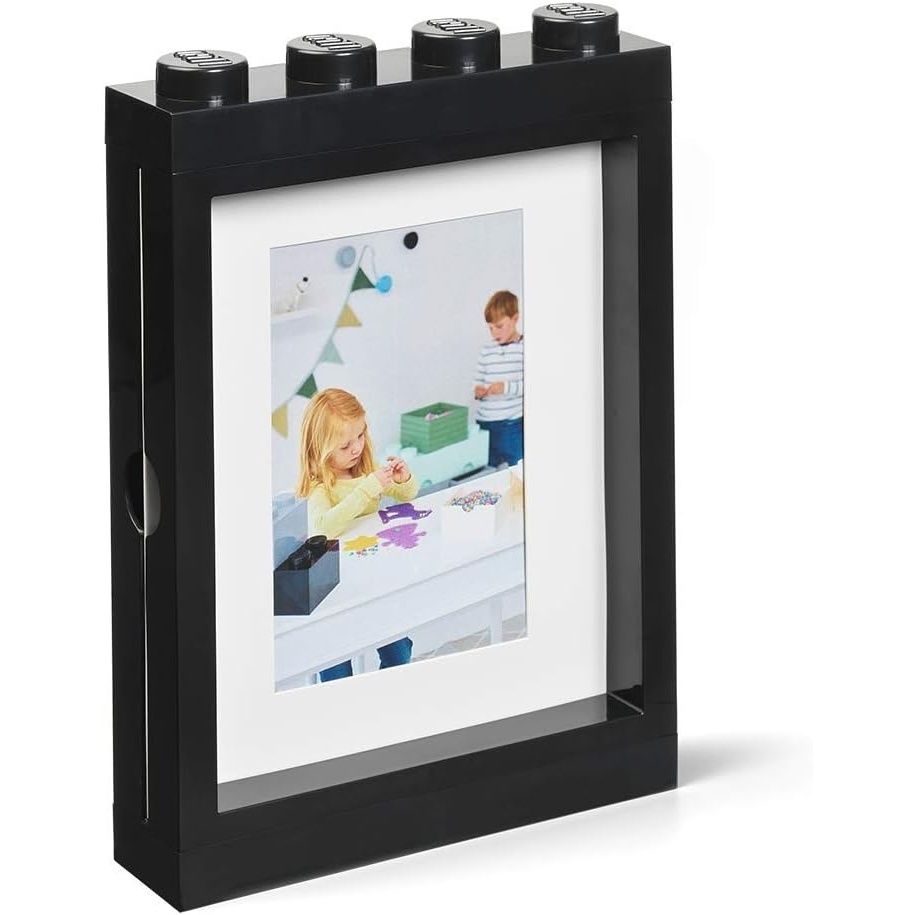 image:imageRoom Copenhagen Lego Picture Frame Stackable Tabletop or Wall Display Photo Frame Fits 5 x 7 in Photos Black LEGO Picture Frame 5 x 7 in Photos Stackable Photo Frame Tabletop Wall DisplayBlack