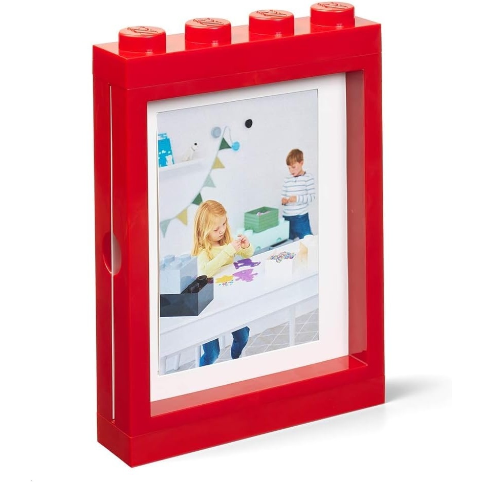 image:imageRoom Copenhagen Lego Picture Frame Stackable Tabletop or Wall Display Photo Frame Fits 5 x 7 in Photos Black LEGO Picture Frame 5 x 7 in Photos Stackable Photo Frame Tabletop Wall DisplayRed