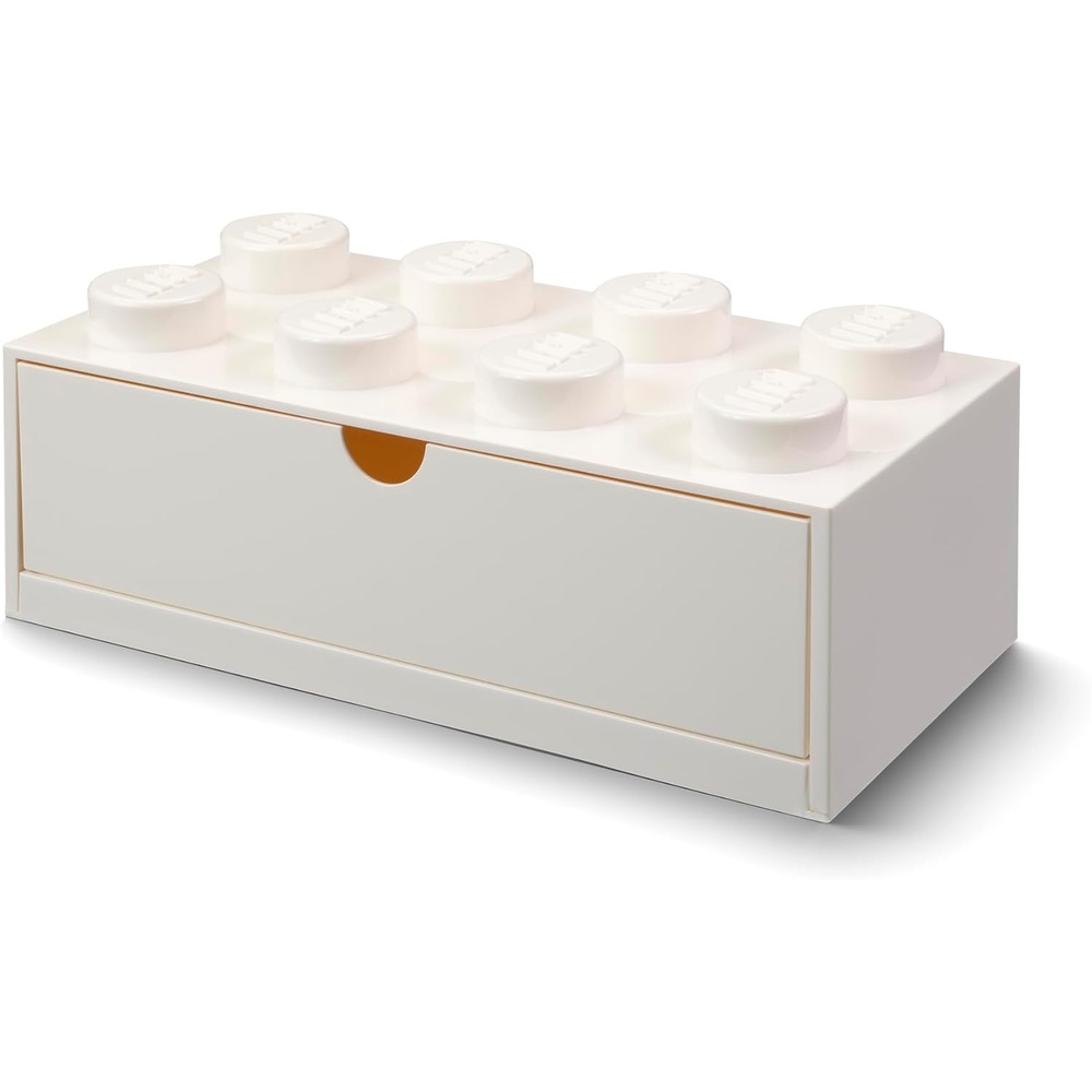 image:imageRoom Copenhagen Lego Storage Brick 8 Desk Drawer 8Stud Stackable Tabletop Storage Box 124 x 62 x 44 in White Stackable Storage Box Storage with Lid Toy Organization Home Decor Office Kids Room