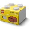 LEGO Brick Drawer 4 Knobs 1 Drawer Storage Box 6.22 x 6.22 x 4.45 in Grey | Stackable Storage Box 1 Pull-Out Drawer 4-Knob Brick Design Toy & Desk Storage(Grey)