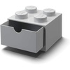 LEGO Brick Drawer 4 Knobs 1 Drawer Storage Box 6.22 x 6.22 x 4.45 in Grey | Stackable Storage Box 1 Pull-Out Drawer 4-Knob Brick Design Toy & Desk Storage(Grey)