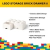 LEGO Brick Drawer, 8 Knobs, 2 Drawers, Stackable Storage Box, Bright Yellow | Oversized 19.7” x 9.8” x 7.1” stackable toy chest, BPA-free polypropylene playroom organizer for kids(White)