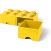 LEGO Brick Drawer, 8 Knobs, 2 Drawers, Stackable Storage Box, Bright Yellow | Oversized 19.7” x 9.8” x 7.1” stackable toy chest, BPA-free polypropylene playroom organizer for kids(Bright Yellow)