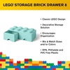 LEGO Brick Drawer, 8 Knobs, 2 Drawers, Stackable Storage Box, Bright Yellow | Oversized 19.7” x 9.8” x 7.1” stackable toy chest, BPA-free polypropylene playroom organizer for kids(Aqua)